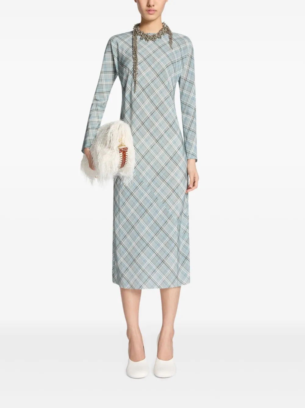 DRIES VAN NOTEN Geruite midi-jurk - Groen