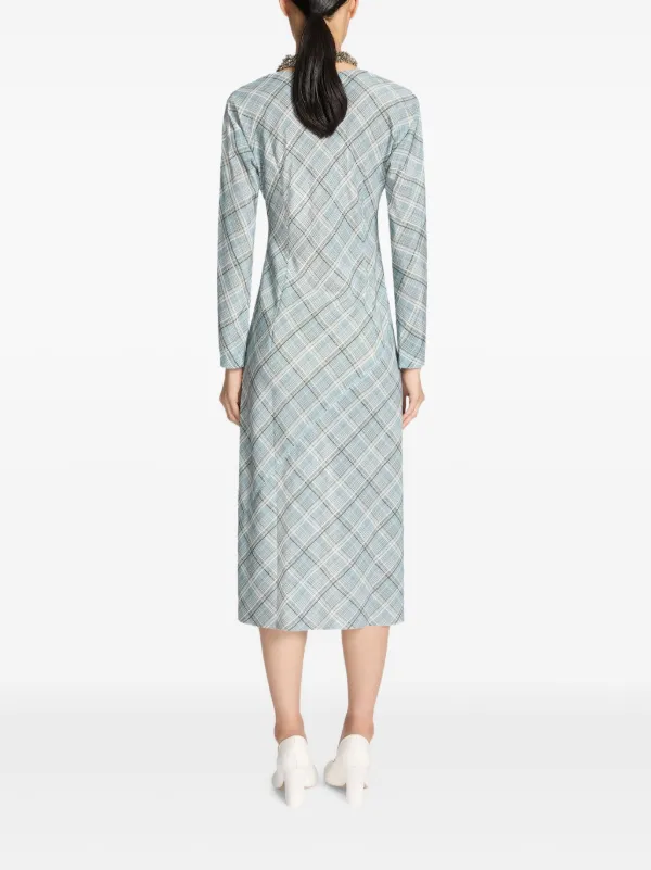 DRIES VAN NOTEN Plaid Midi Dress | Green | FARFETCH DRIES VAN NOTEN Plaid Midi Dress | Green | FARFETCH