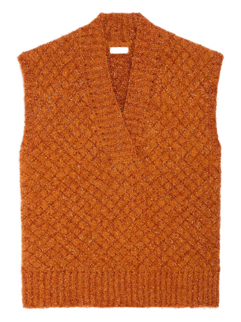 Dries Van Noten V-neck Vest In Orange