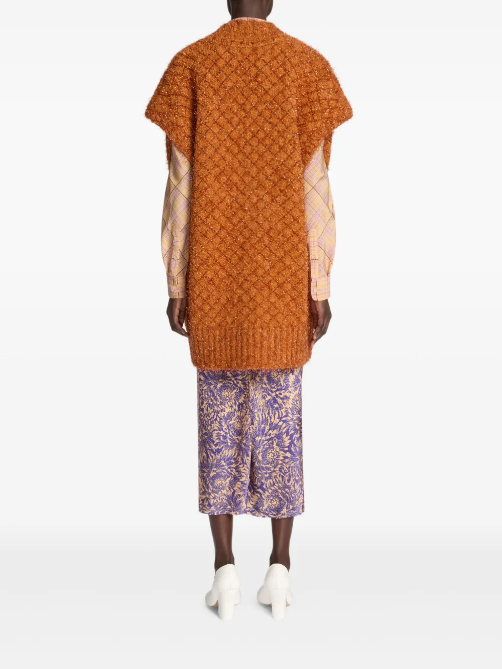 Dries Van Noten V-neck Vest In Orange