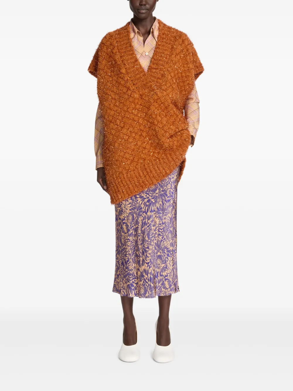 Dries Van Noten V-neck Vest In Orange