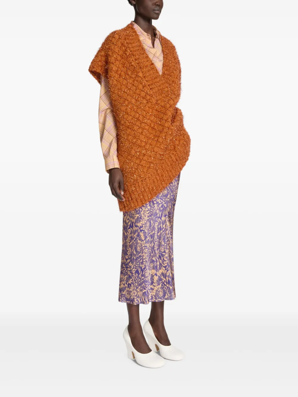 Dries Van Noten V-neck Vest In Orange