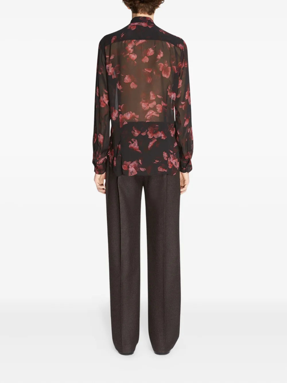 DRIES VAN NOTEN Popover zijden overhemd Zwart