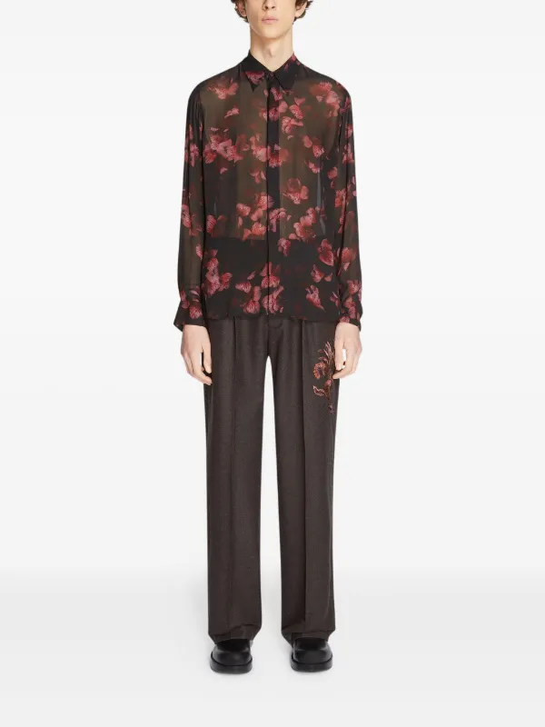 DRIES VAN NOTEN シルクシャツ | ブラック | FARFETCH JP