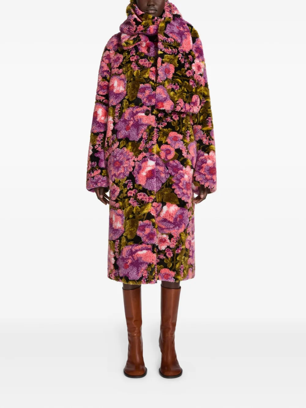 DRIES VAN NOTEN Sjaal met lammy jacquard - Roze
