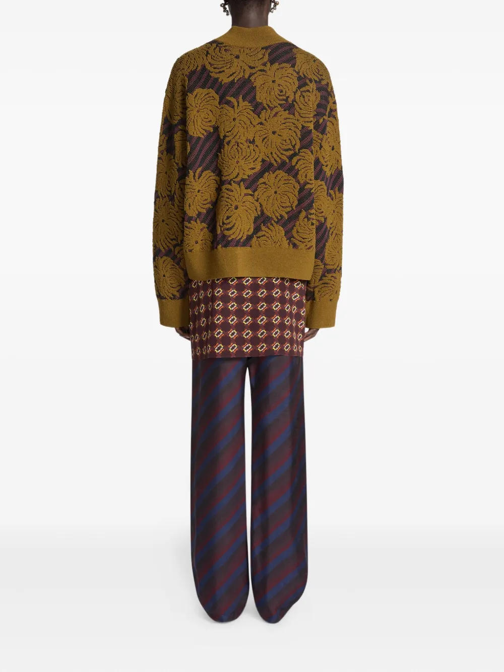 DRIES VAN NOTEN Trui met bloemjacquard Groen