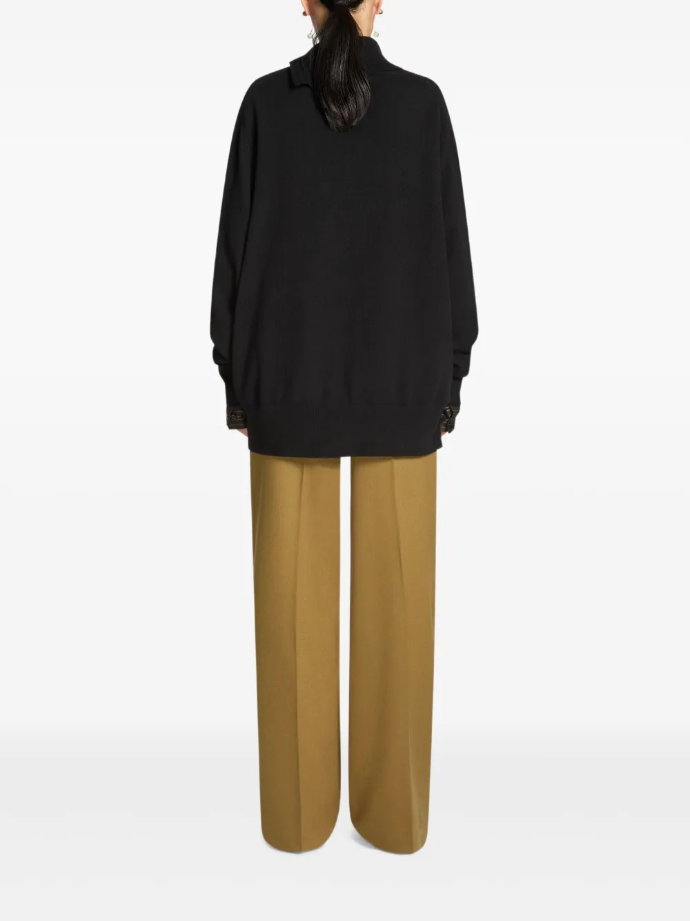 Dries Van Noten Funnel-collar Cashmere Sweater In Black
