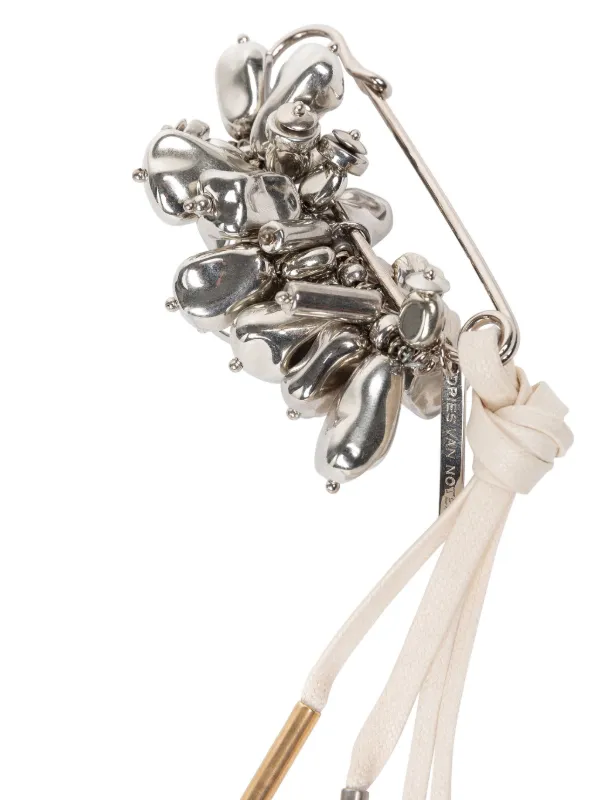 DRIES VAN NOTEN jewel-embellishment Pin Brooch | Silver | FARFETCH