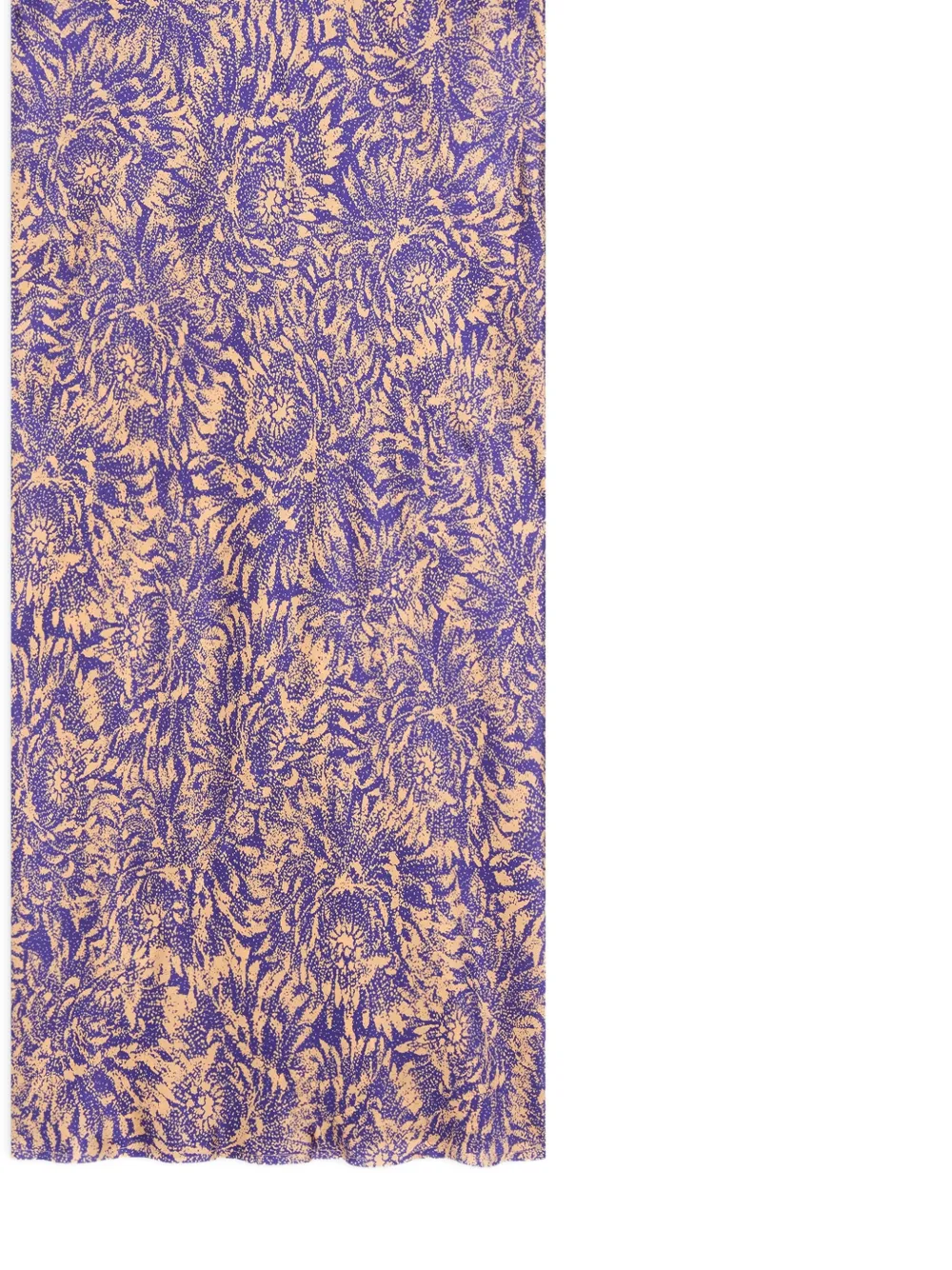 Dries Van Noten Printed Silk Midi Skirt In Purple