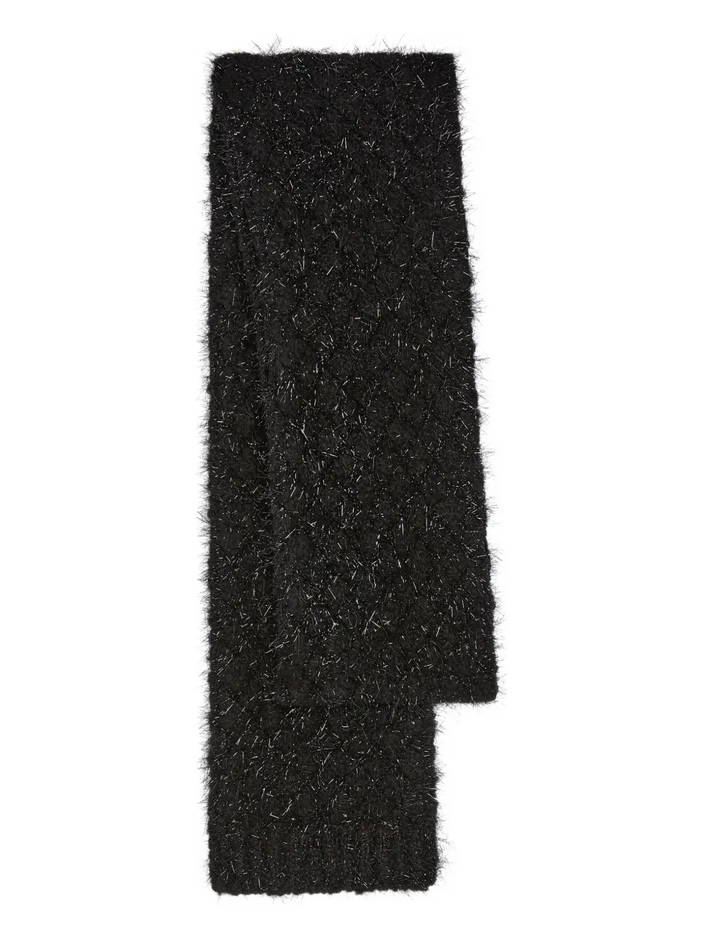DRIES VAN NOTEN Metallic gebreide sjaal - Zwart