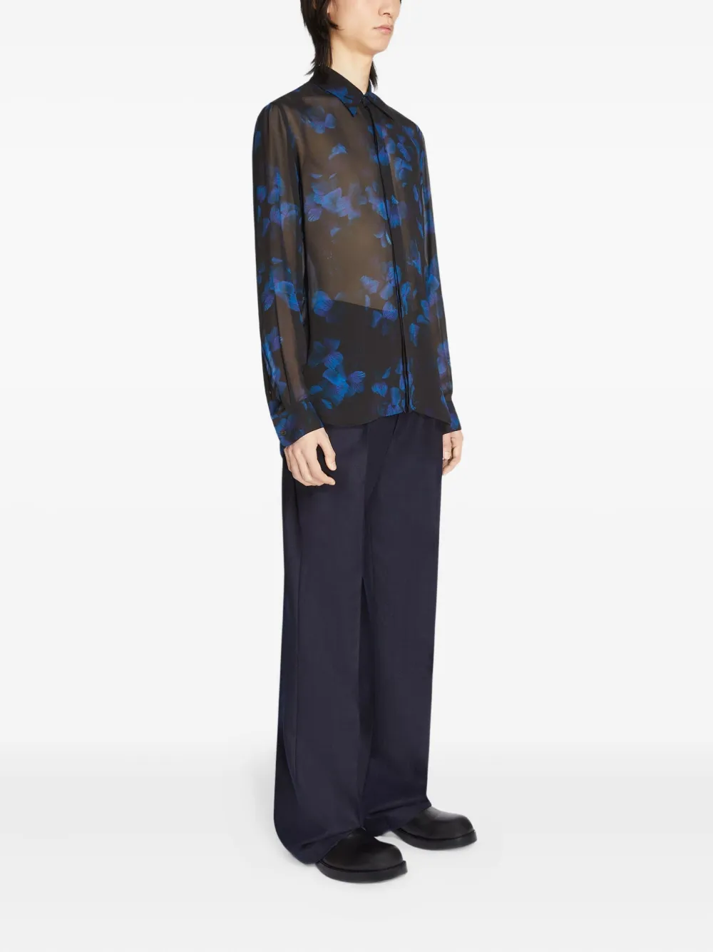 DRIES VAN NOTEN Chowy overhemd met bloemenprint Zwart