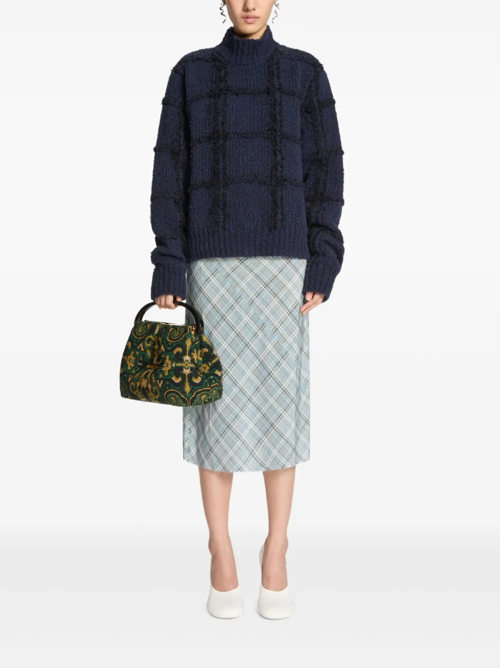 Dries Van Noten High-neck Sweater In Blue