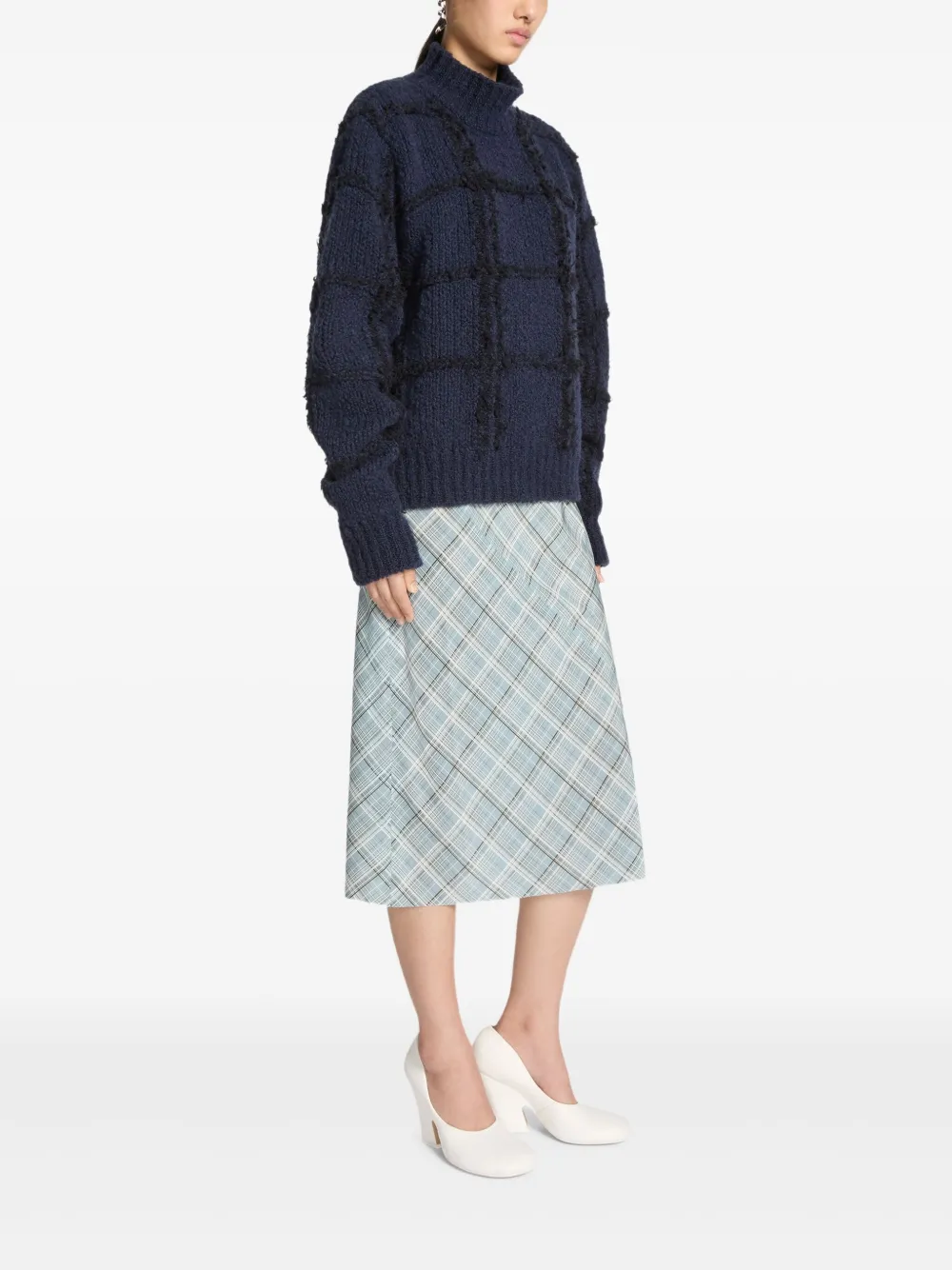 Dries Van Noten High-neck Sweater In Blue