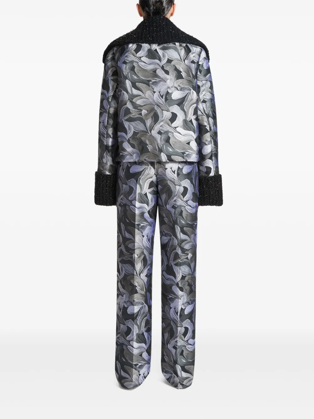 DRIES VAN NOTEN Jack met bloemen-jacquard Grijs