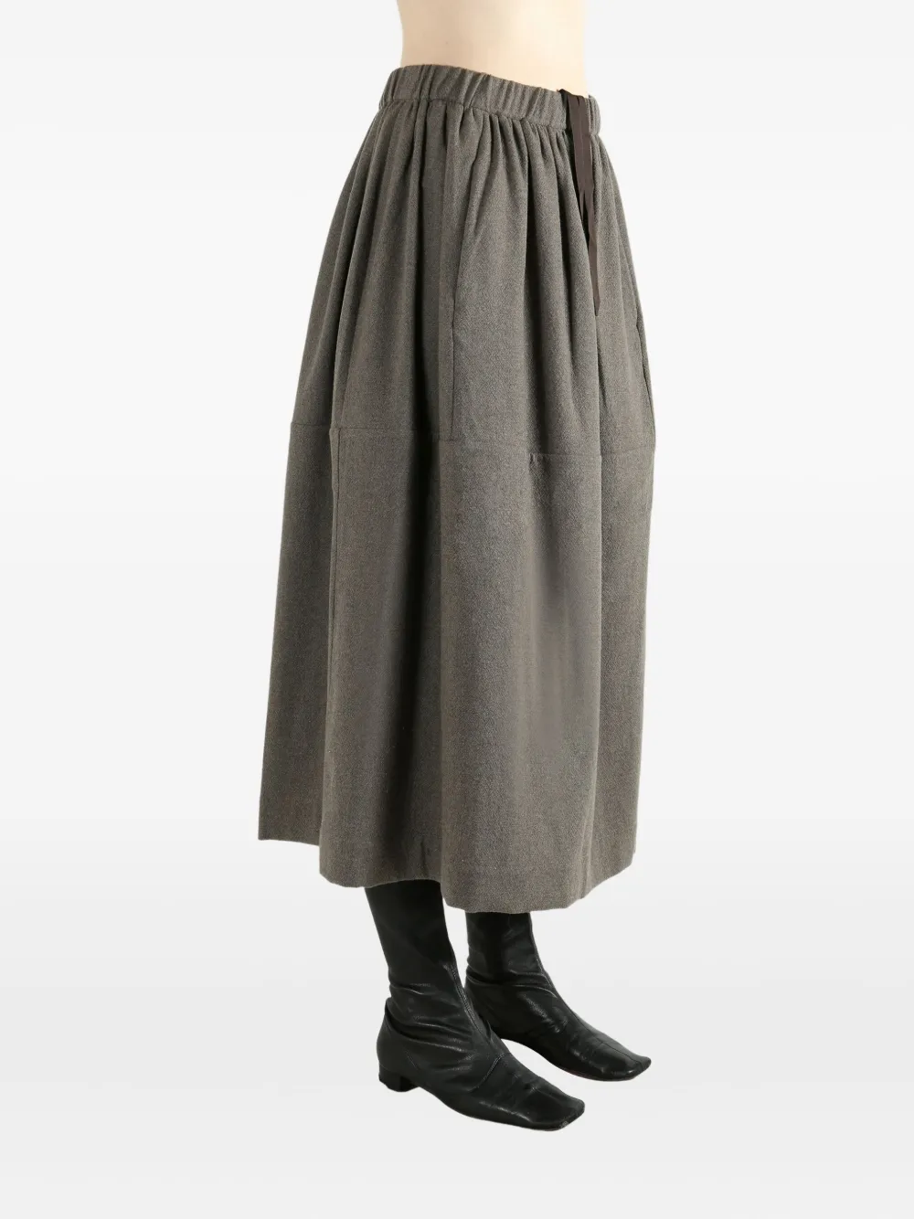 Casey Casey Elasticated-waist Midi Skirt In Gray
