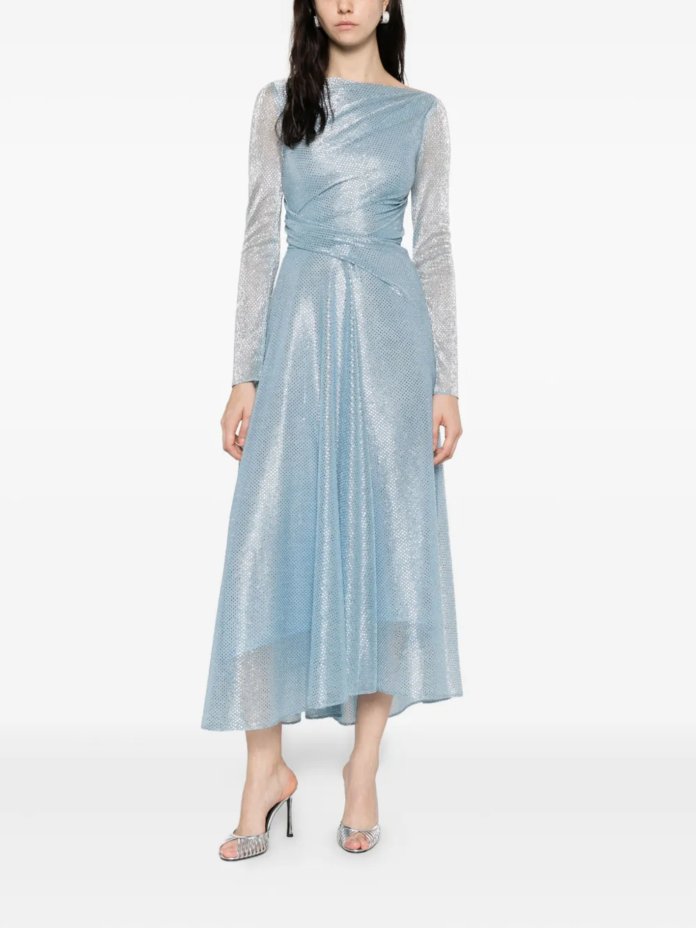 Talbot Runhof Gedrapeerde jurk - Blauw