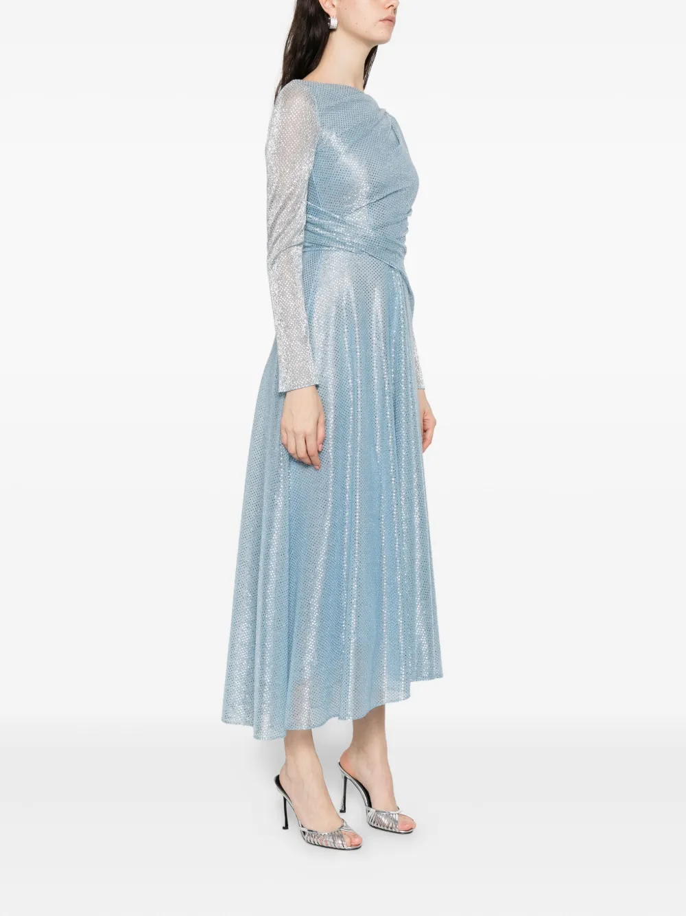 Talbot Runhof Gedrapeerde jurk Blauw