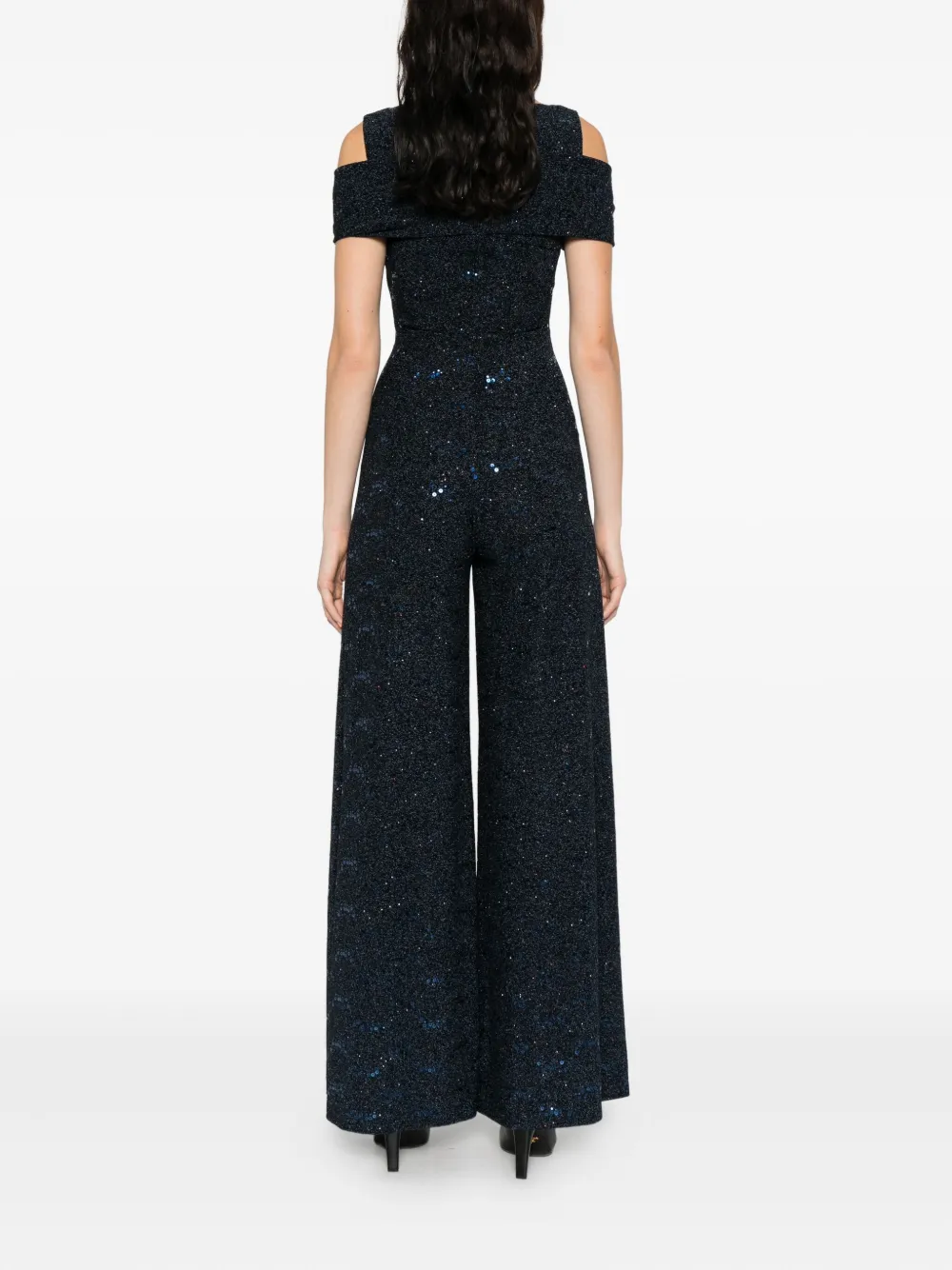 Talbot Runhof Jumpsuit verfraaid met pailletten Blauw