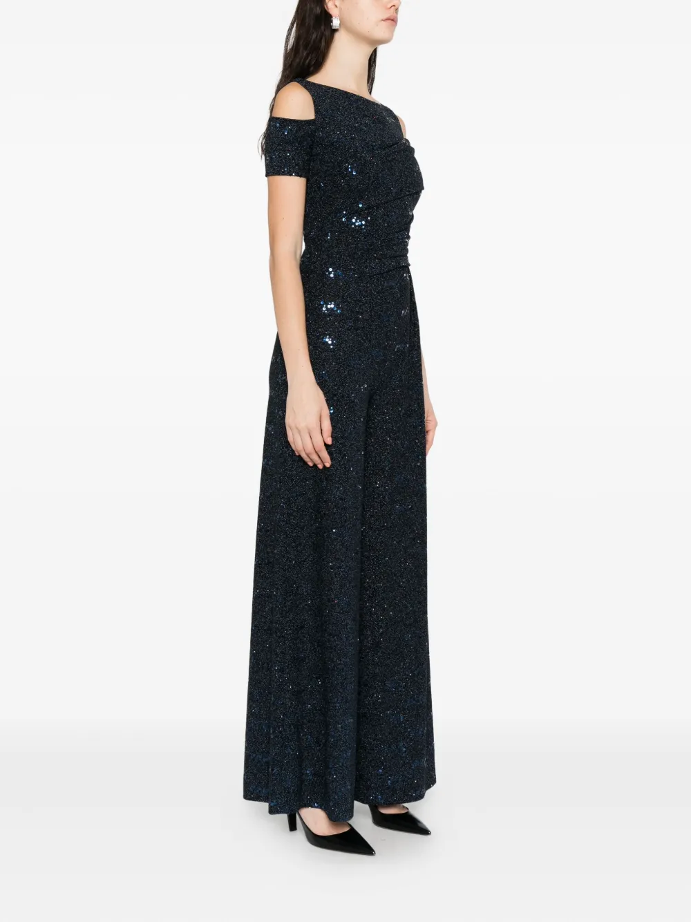 Talbot Runhof Jumpsuit verfraaid met pailletten Blauw