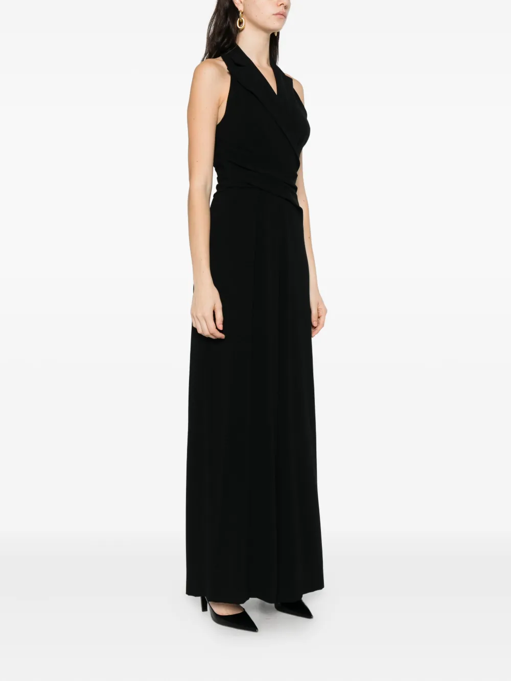 Talbot Runhof Jumpsuit met halternek Zwart