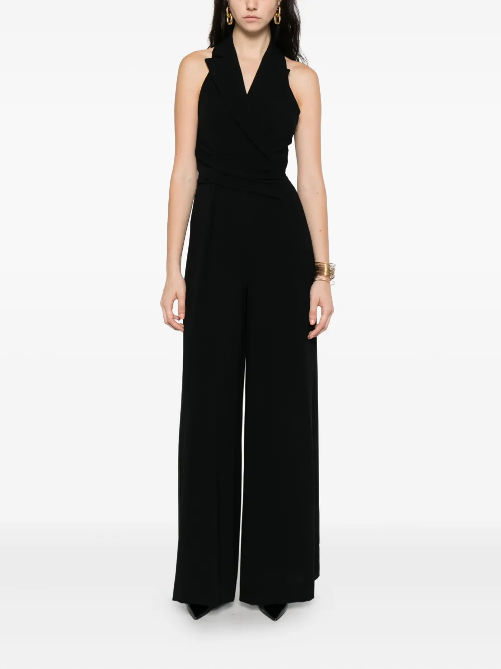 Talbot Runhof Jumpsuit met halternek - Zwart