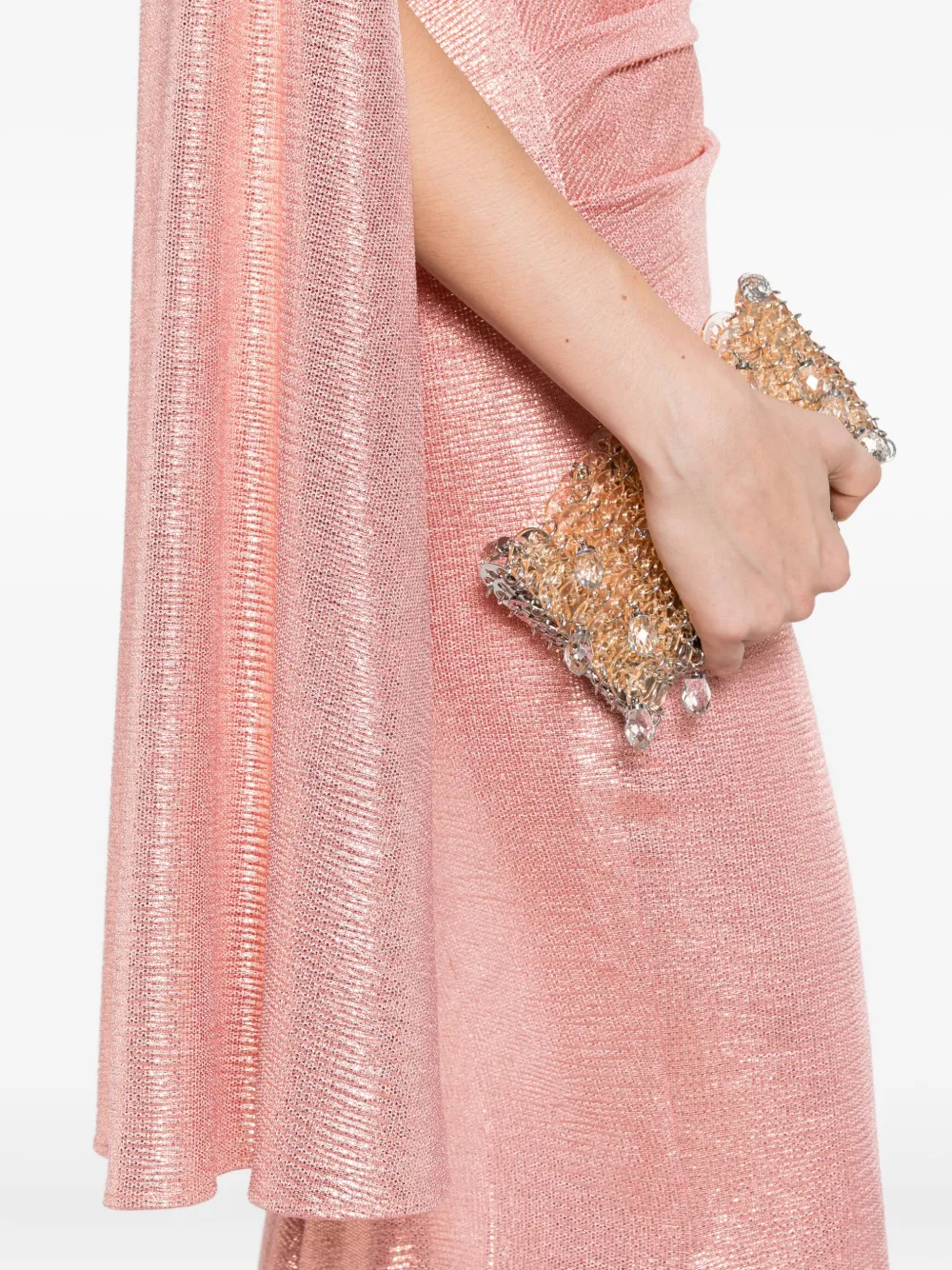 Talbot Runhof Gedrapeerde jurk Roze