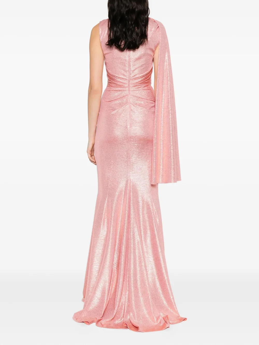 Talbot Runhof Gedrapeerde jurk Roze