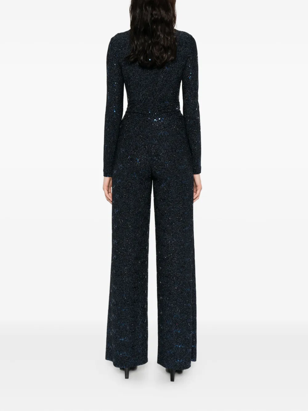 Talbot Runhof Jumpsuit verfraaid met pailletten Blauw