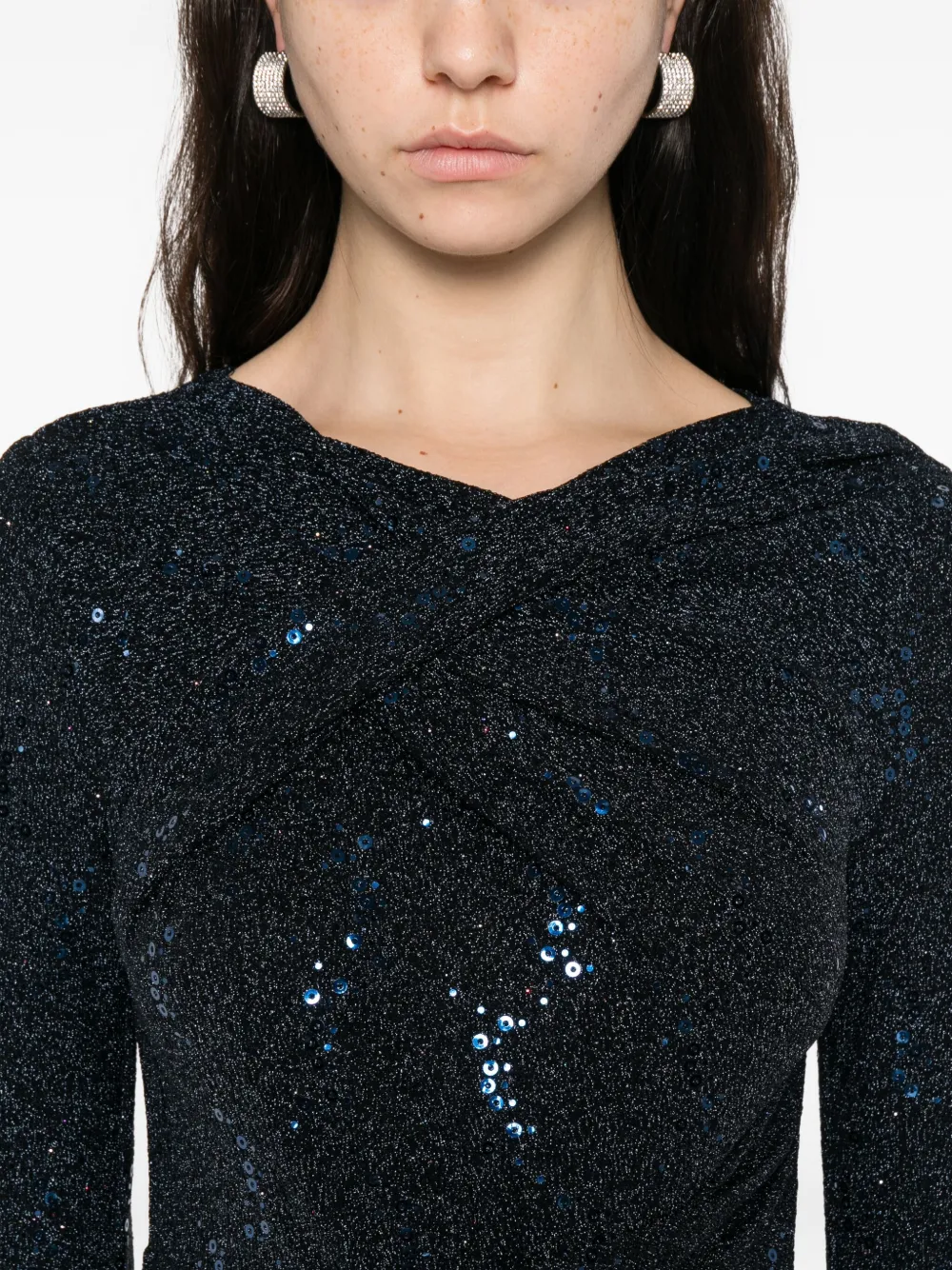 Talbot Runhof Jumpsuit verfraaid met pailletten Blauw