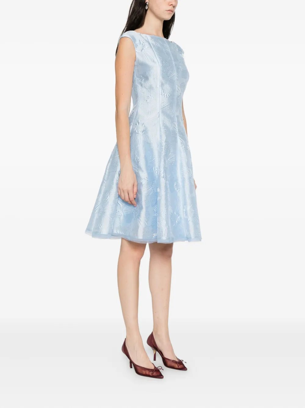 Talbot Runhof Jurk met bloemen patroon Blauw