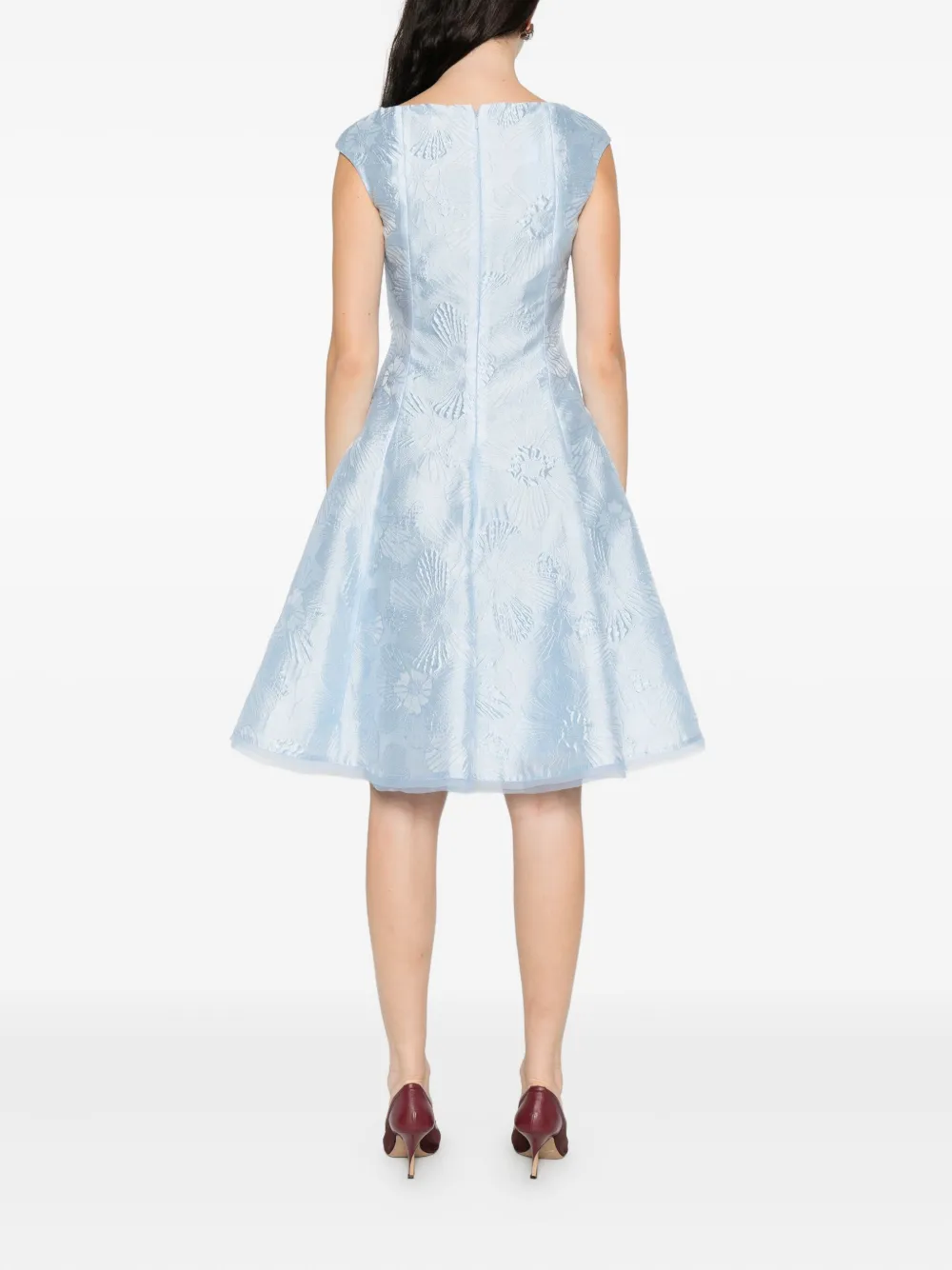 Talbot Runhof Jurk met bloemen patroon Blauw