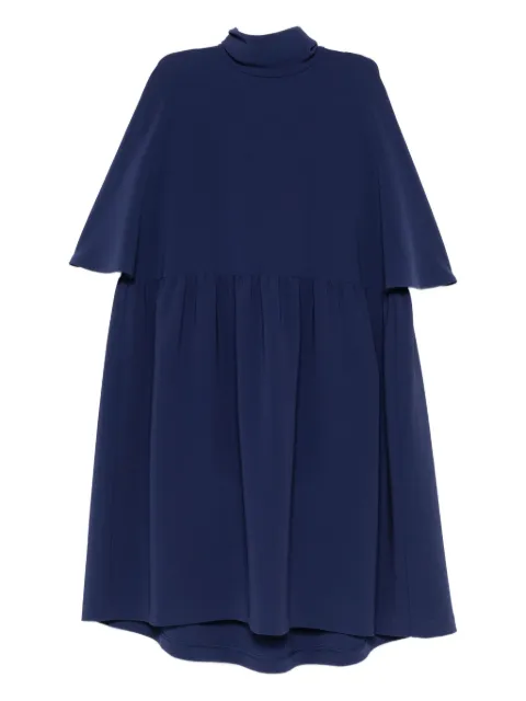 Talbot Runhof vestido fruncido con cuello vuelto