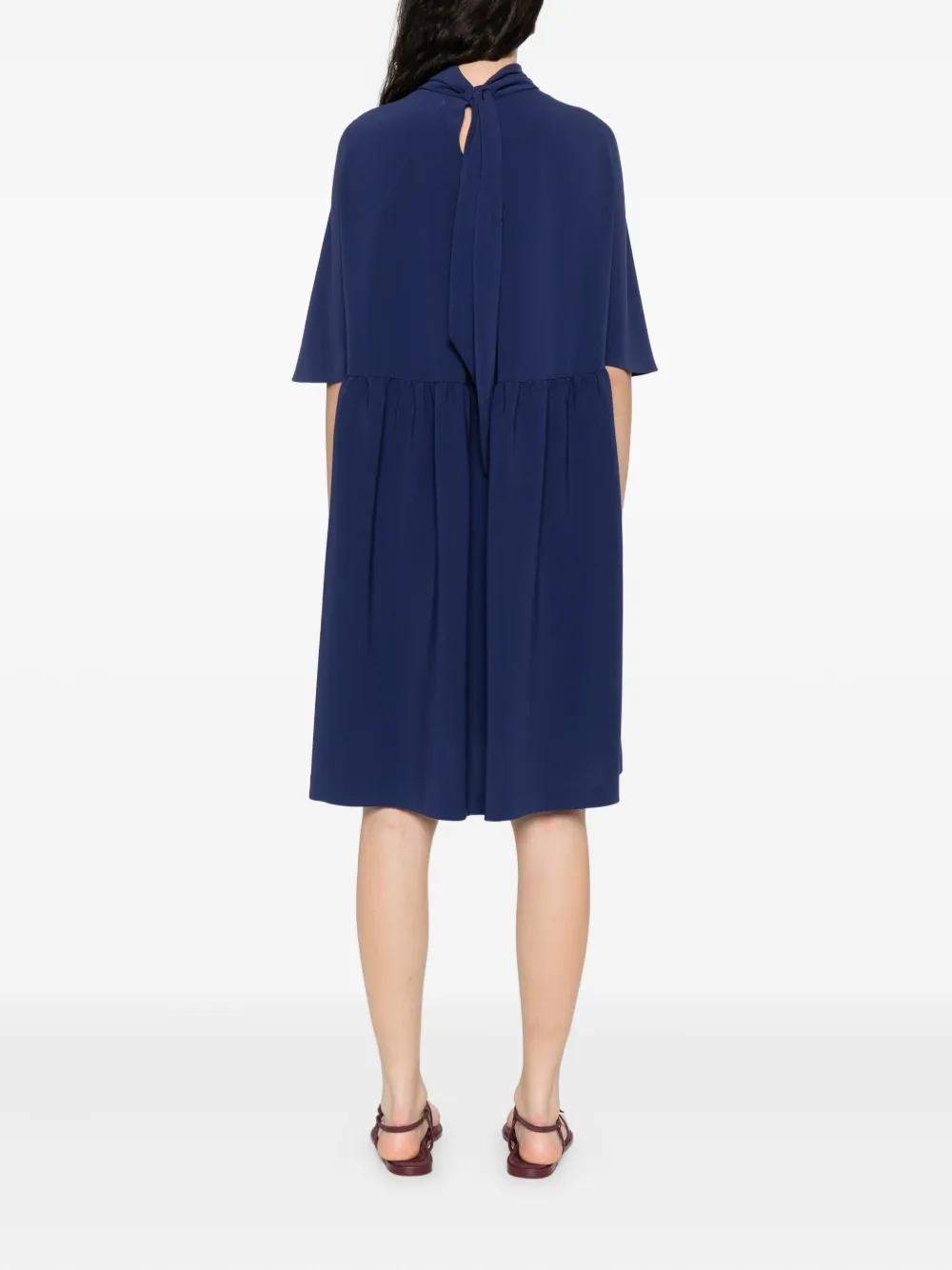 Roll-Neck Gathered Dress
