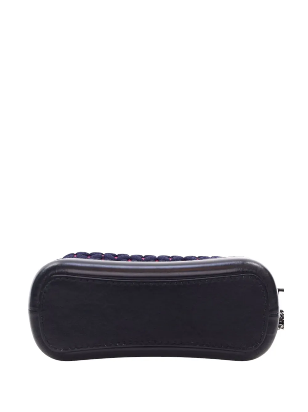 Pre-owned Chanel 2019 Small Knit And Calfskin Gabrielle Hobo Crossbody Bag In Blue