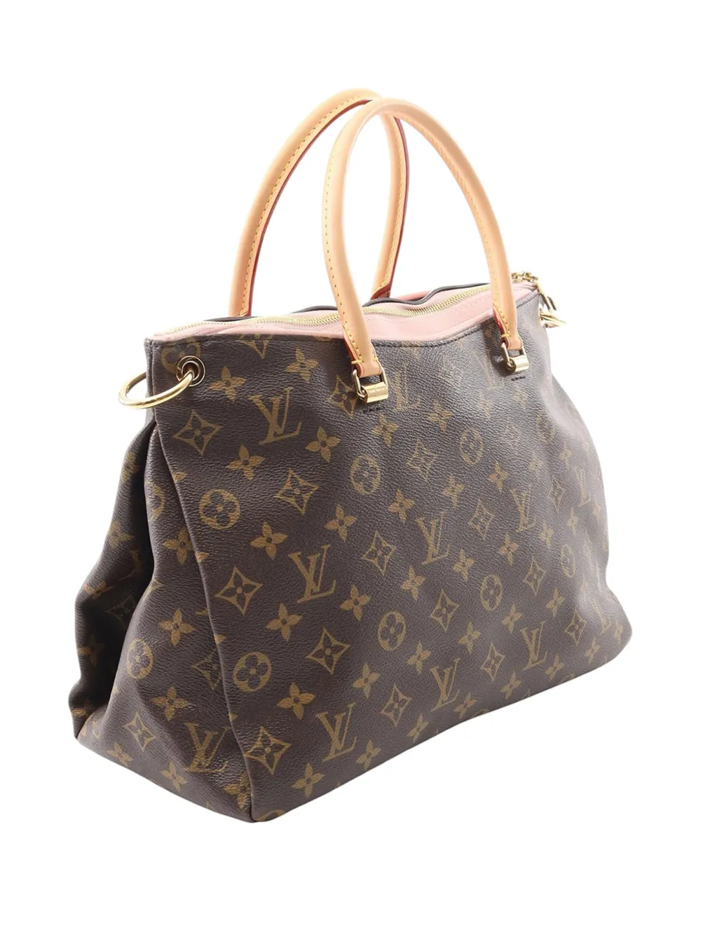 Pre-owned Louis Vuitton 2015 Monogram Pallas Mm Satchel In Brown