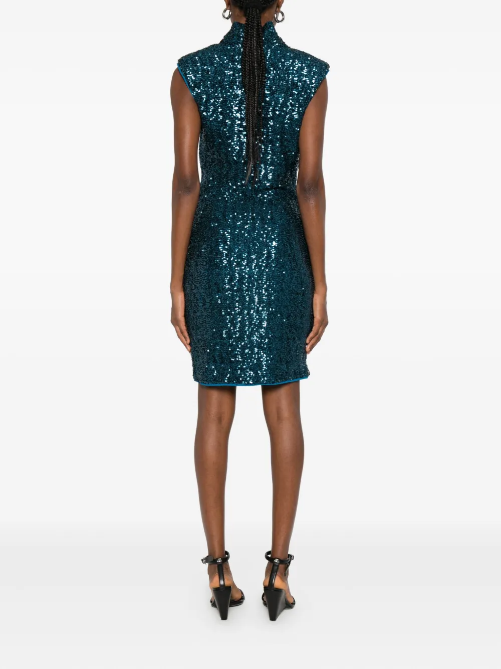 CHIARA BONI La Petite Robe Jurk met pailletten en col Blauw