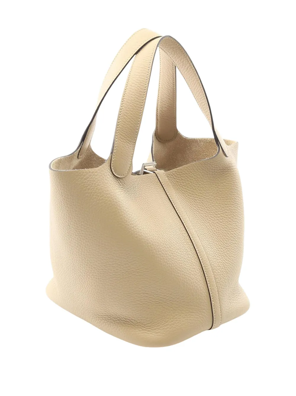 Pre-owned Hermes 2025 Clemence Picotin Lock 22 Handbag In Brown