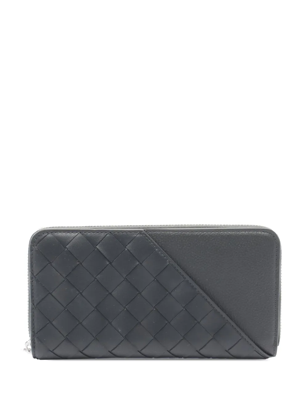 Bottega Veneta Pre-Owned 2012-2025 Leather Intrecciato Diagonal Zip-around Wallet long wallets | Black | Image 1