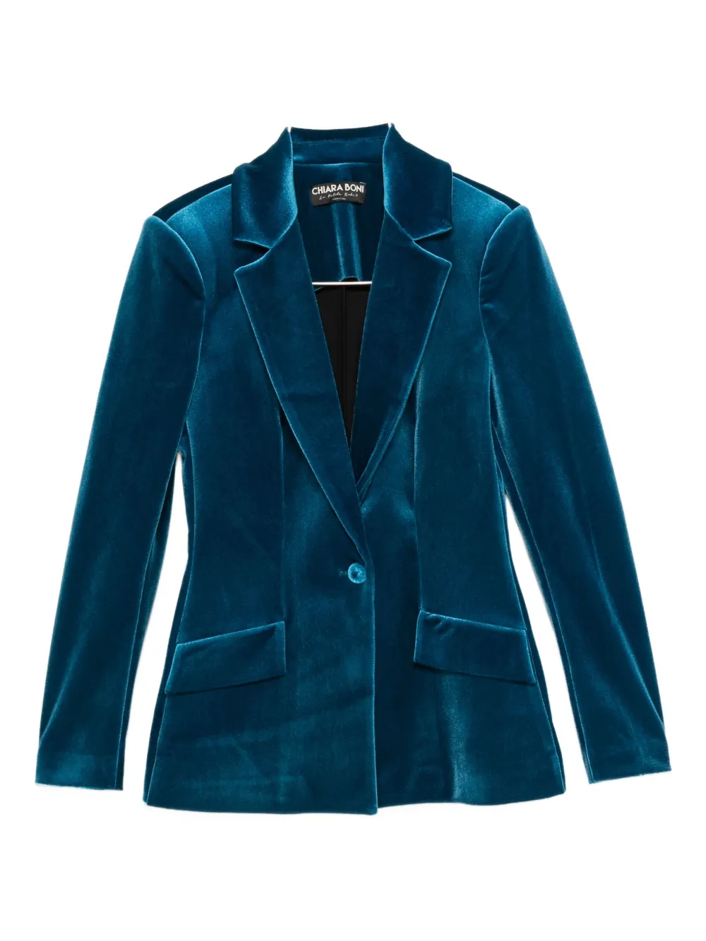Chiara Boni La Petite Robe Velvet Blazer In Blue
