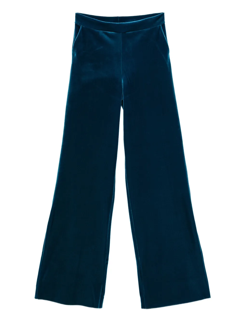 Chiara Boni La Petite Robe Wide-leg Velvet Trousers In Blue