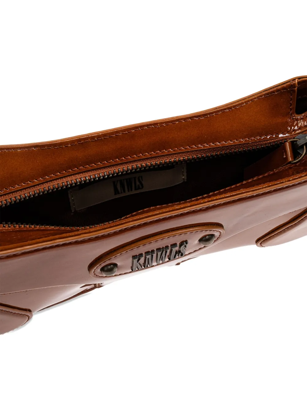 Knwls Razr Logo-lettering Shoulder Bag In Brown