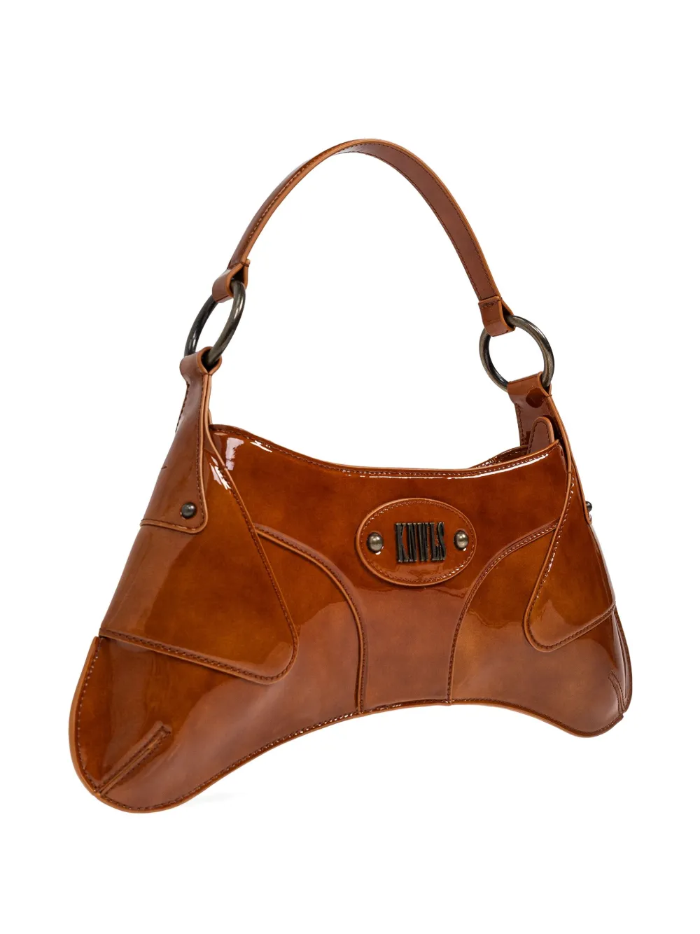 Knwls Razr Logo-lettering Shoulder Bag In Brown
