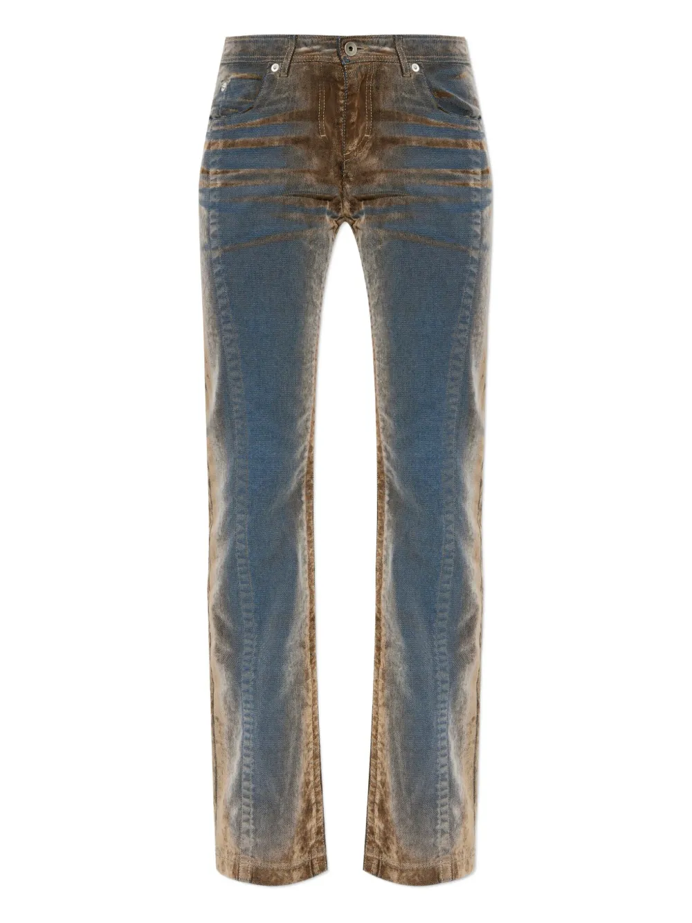 Knwls Flock Panelled Trousers In Blue