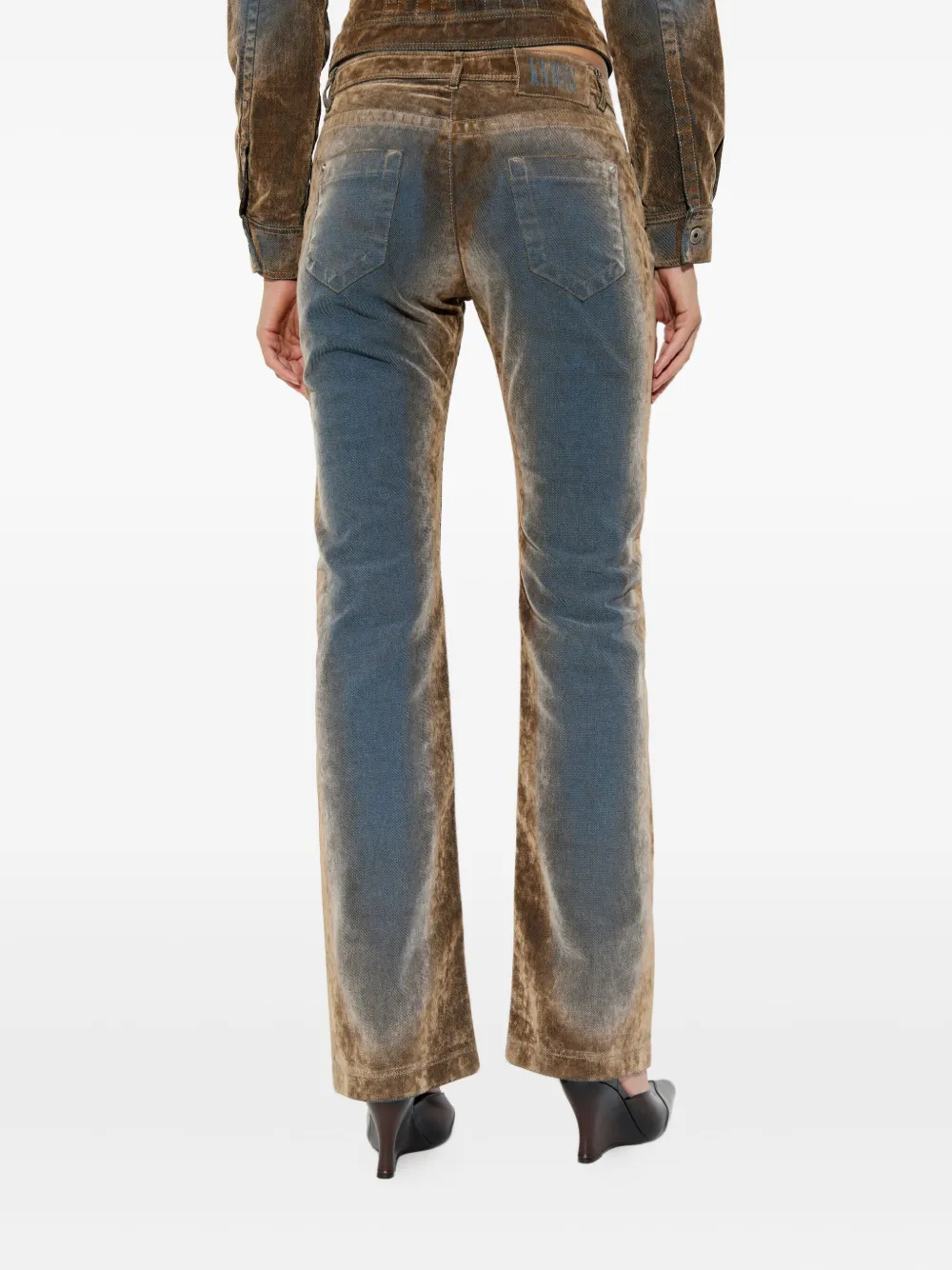 Knwls Flock Panelled Trousers In Blue