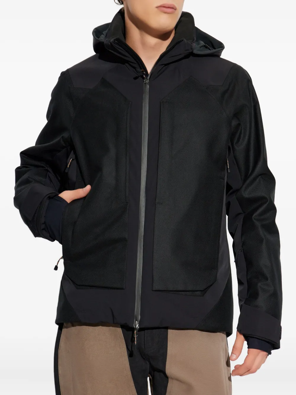 Sease Hooded Zip Jacket In Black