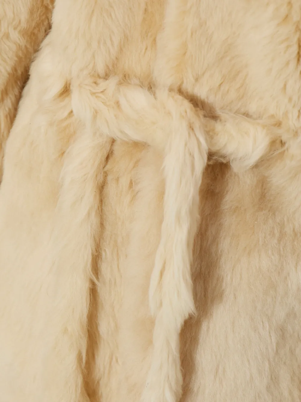 KNWLS Baby lammy jas met gestrikte taille Beige