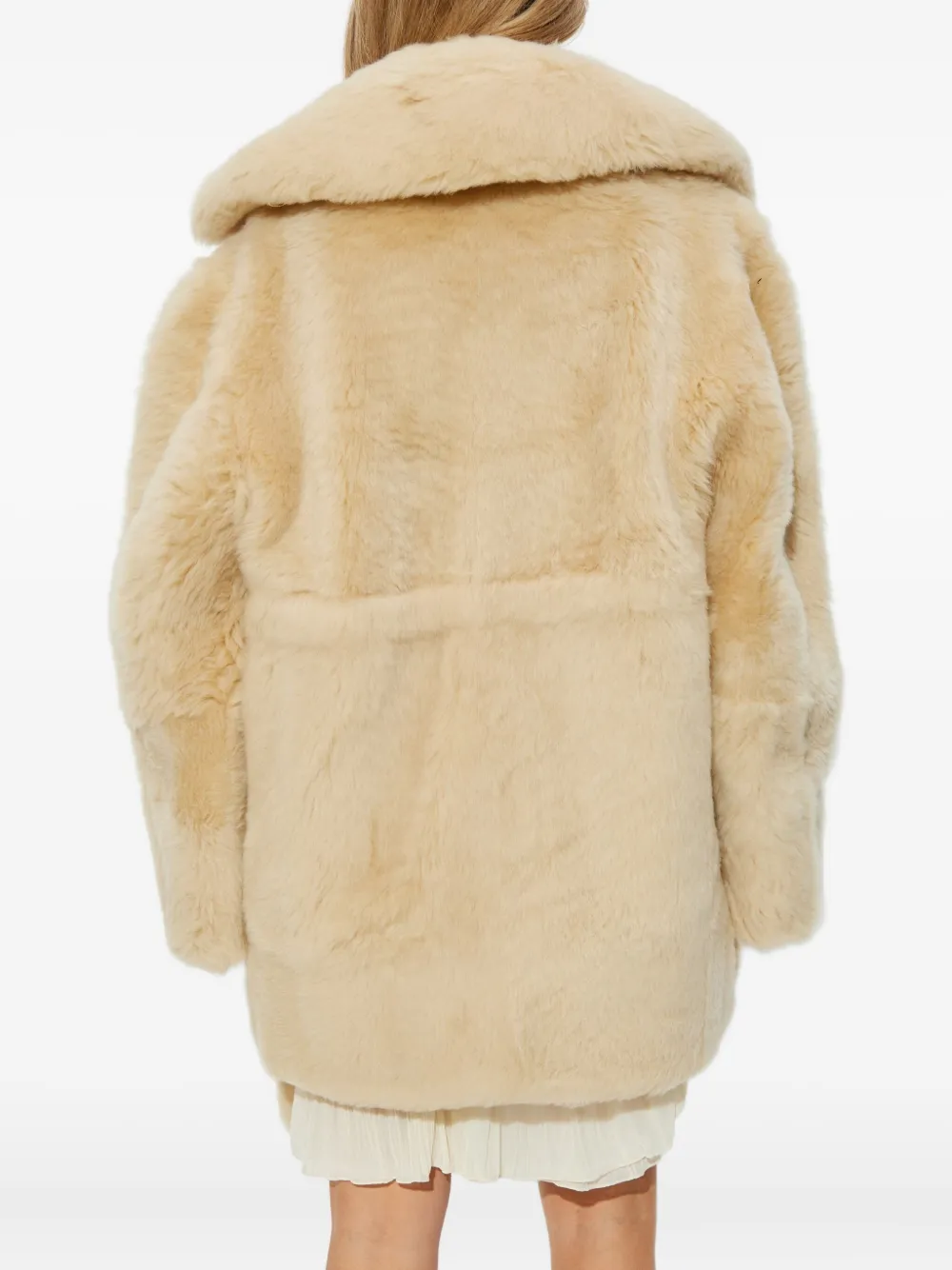 KNWLS Baby lammy jas met gestrikte taille Beige