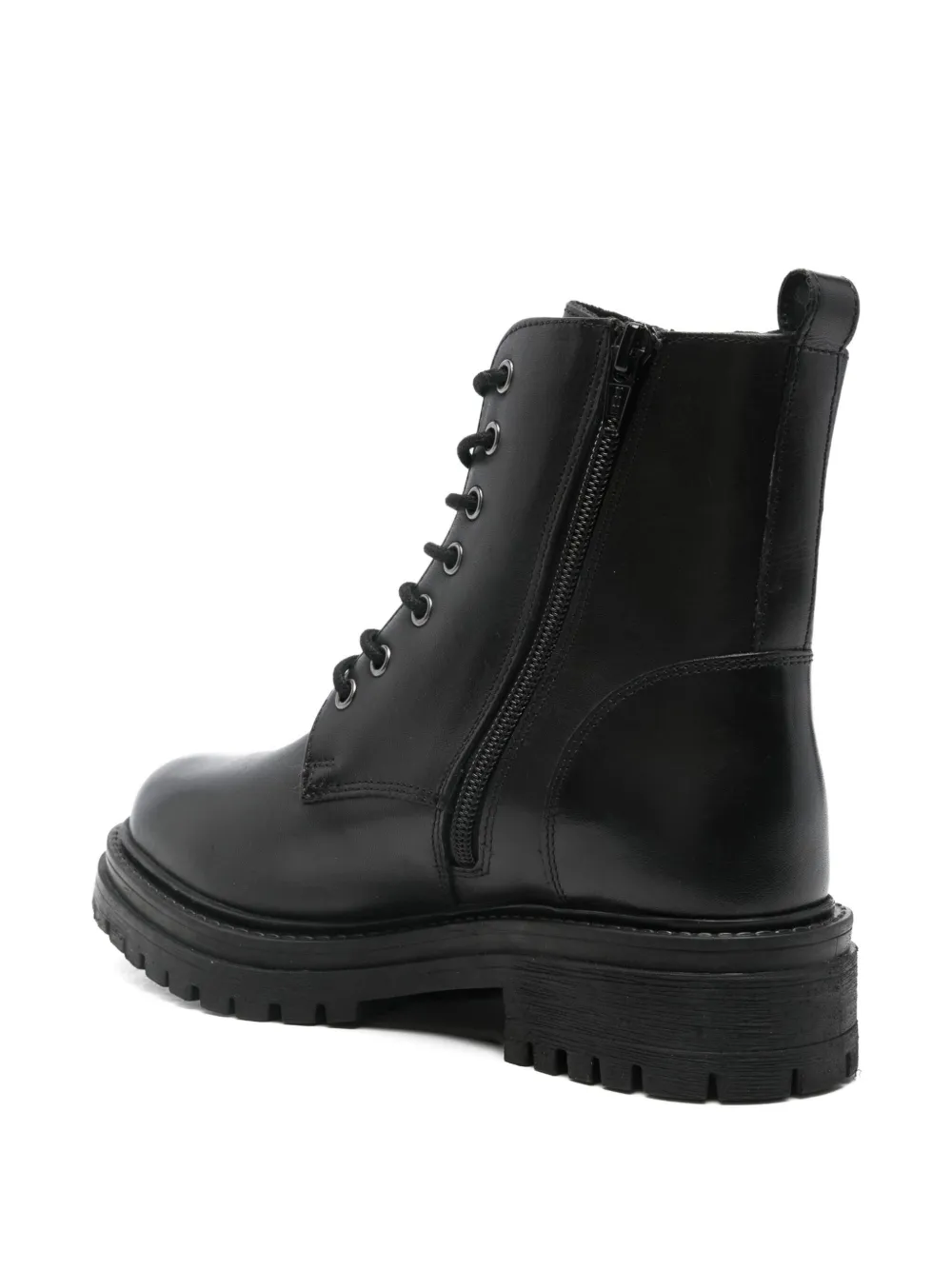 Geox Zip-up Combat Boots In Black