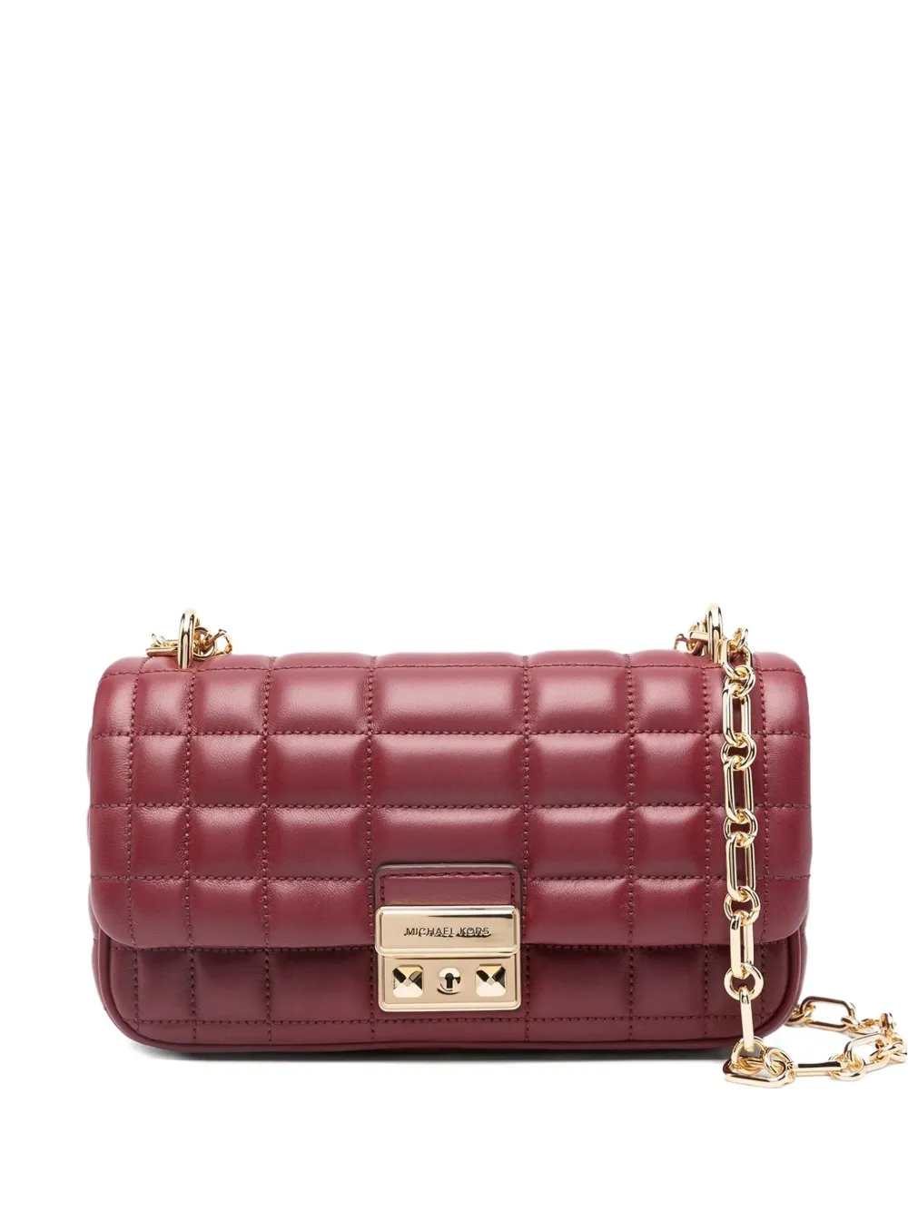 Michael Kors Quilted Crossbody Bag In Burgundy
