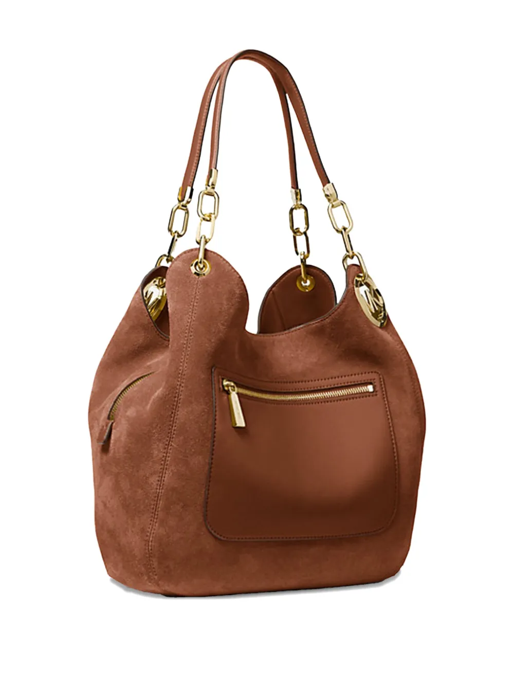 Michael Kors large Lillie suede chain shoulder bag - Bruin